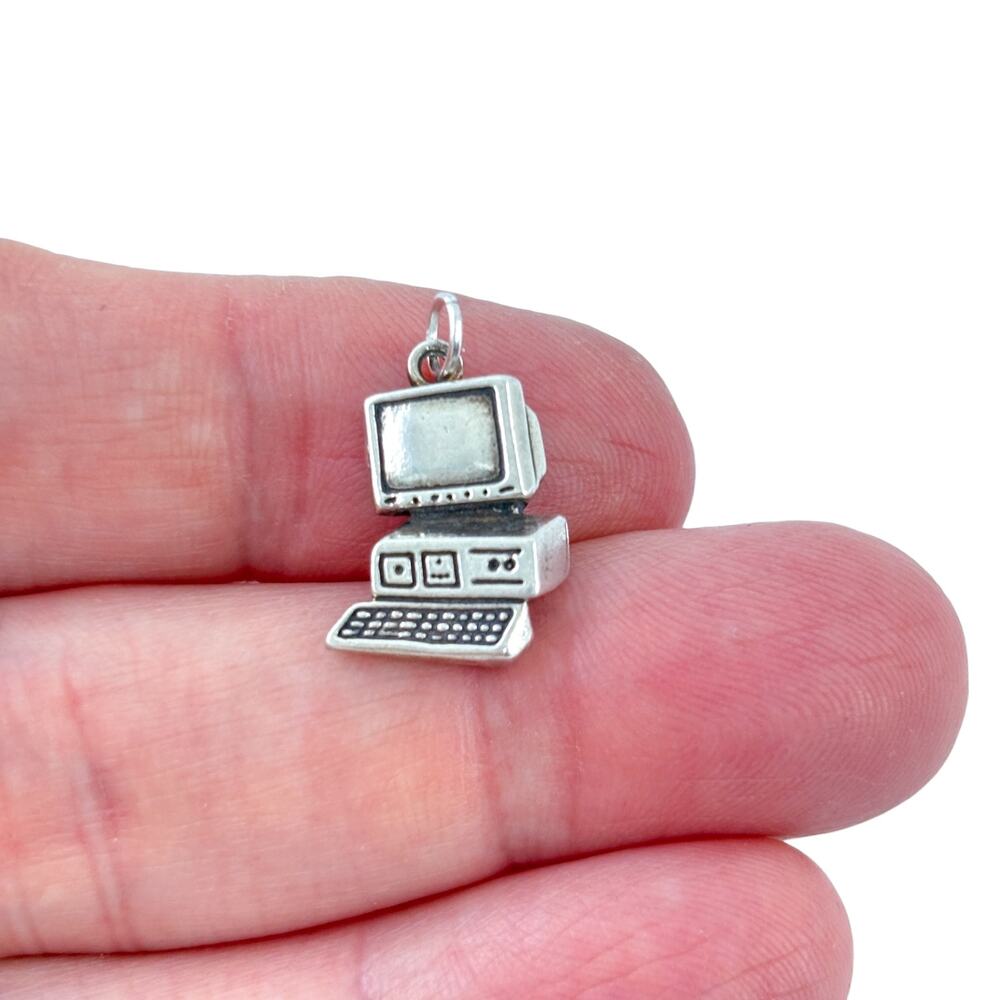 Vintage Sterling Silver 925 Computer Charm